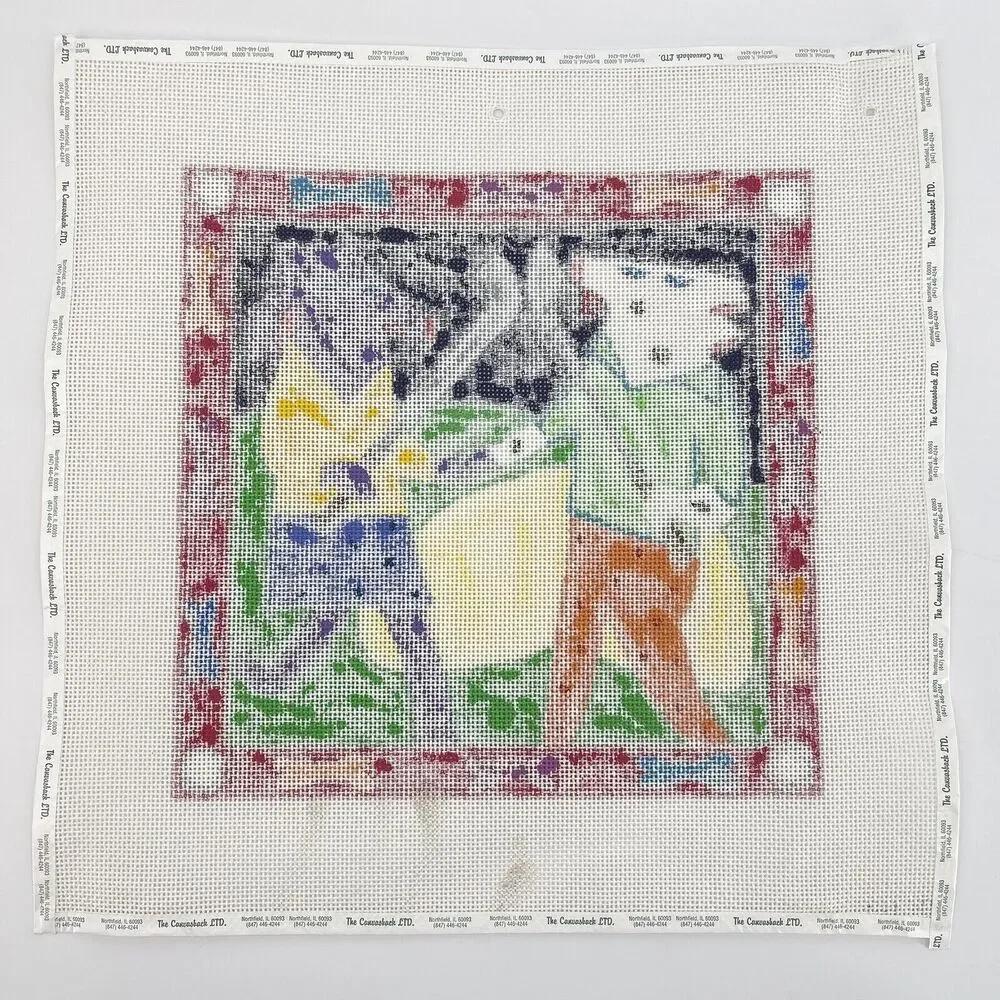 Nancy Coffelt Dogs Playing Golf Hand Painted Needlepoint Canvas 11